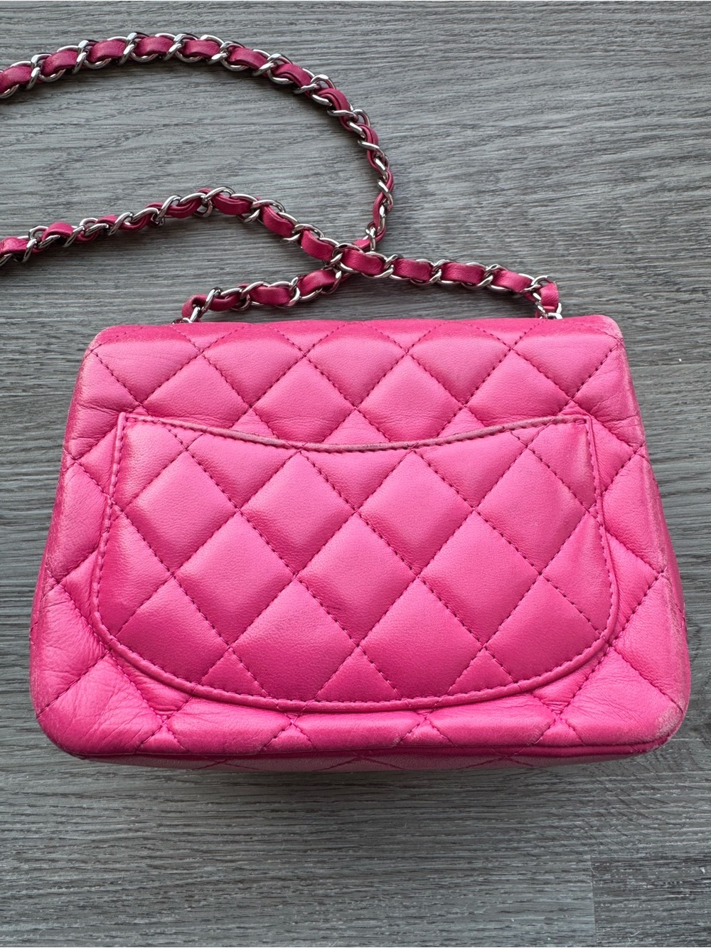 Chanel - Mini Square Flap Bag in Pink - Picture 7 of 14